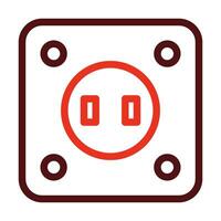 Socket Vector Thick Line Two Color Icons For Personal And Commercial Use.