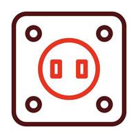 Socket Vector Thick Line Two Color Icons For Personal And Commercial Use.