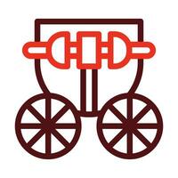 Carriage Vector Thick Line Two Color Icons For Personal And Commercial Use.