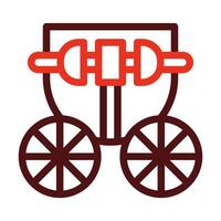 Carriage Vector Thick Line Two Color Icons For Personal And Commercial Use.