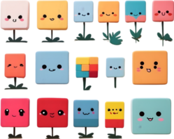 colorful squares of different colors on ai generative png