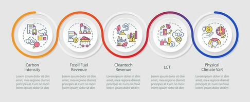 2D climate metrics vector infographics template with line icons, data visualization with 5 steps, process timeline chart.