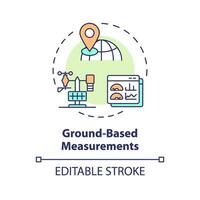 2D editable multicolor ground based measurements icon, simple isolated vector, climate metrics thin line illustration. vector