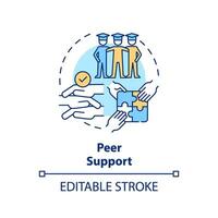 2D editable multicolor peer support icon, simple isolated vector, learning theories thin line illustration. vector