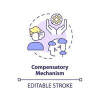 2D editable multicolor icon compensatory mechanism concept, simple isolated vector, dyslexia thin line illustration. vector