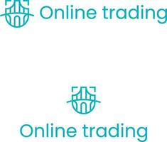 2d en línea comercio marca nombre con negocio logo. poppins fuente. puente y proteger icono. creativo diseño elemento y visual identidad. adecuado para comercio, valores mercado, inversión, economía. vector