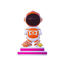 cute astronaut 3d png