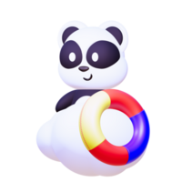 söt panda 3d png