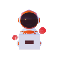 söt astronaut 3d png