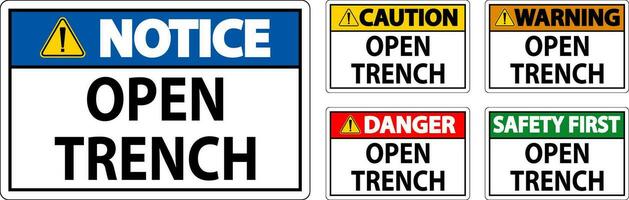 Danger Sign Open Trench vector