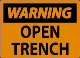 Warning Sign Open Trench vector