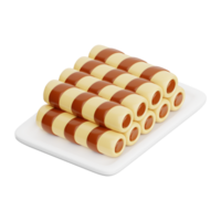 3d wafer rotoli illustrazione png