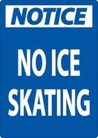 Notice Sign No Ice Skating vector