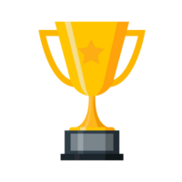 golden trophy icon flat design png