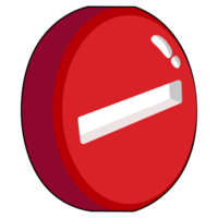 3D, Round red minus mark icon, delete or remove button. png