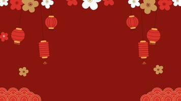 Animation of Happy chinese new year with lantern  on White Background. video