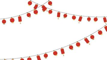 Animation of Happy chinese new year with lantern  on White Background. video