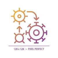 2D pixel perfect gradient bacteria growth icon, isolated vector, thin line illustration representing bacteria. vector