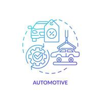 2D blue gradient icon automotive concept, simple isolated vector, C2C thin line illustration. vector