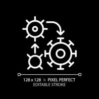 2D pixel perfect editable white bacteria growth icon, isolated monochromatic vector, thin line illustration representing bacteria. vector