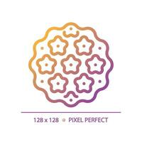 2D pixel perfect gradient bacteria icon, isolated vector, thin line illustration. vector