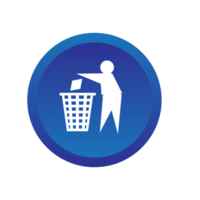 trash sign symbol button flat design png