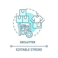 2D editable declutter icon representing moving service, monochromatic isolated vector, blue thin line illustration. vector