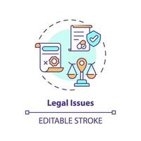 2D editable multicolor legal issues icon, simple isolated vector, medical tourism thin line illustration. vector