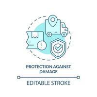 2D editable protection against damage icon representing moving service, monochromatic isolated vector, blue thin line illustration. vector