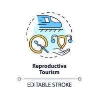 2D editable multicolor reproductive tourism icon, simple isolated vector, medical tourism thin line illustration. vector