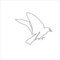 Bird one line art stock vector