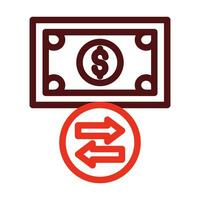 Cash Flow Vector Thick Line Two Color Icons For Personal And Commercial Use.