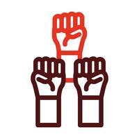 Protest Vector Thick Line Two Color Icons For Personal And Commercial Use.