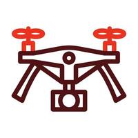 Drone Video Camera Vector Thick Line Two Color Icons For Personal And Commercial Use.