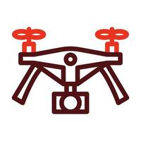 Drone Video Camera Vector Thick Line Two Color Icons For Personal And Commercial Use.