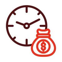 Time Is Money Vector Thick Line Two Color Icons For Personal And Commercial Use.