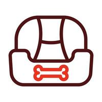 Pet Bed Vector Thick Line Two Color Icons For Personal And Commercial Use.