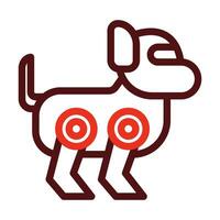 Robot Dog Vector Thick Line Two Color Icons For Personal And Commercial Use.