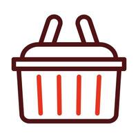 Shopping Basket Vector Thick Line Two Color Icons For Personal And Commercial Use.