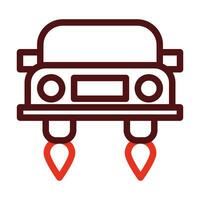 Hover Car Vector Thick Line Two Color Icons For Personal And Commercial Use.