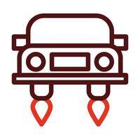 Hover Car Vector Thick Line Two Color Icons For Personal And Commercial Use.