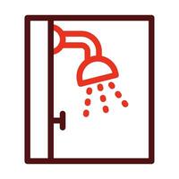 Shower Vector Thick Line Two Color Icons For Personal And Commercial Use.