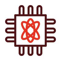 Quantum Computing Vector Thick Line Two Color Icons For Personal And Commercial Use.