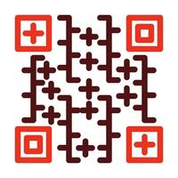 qr código vector grueso línea dos color íconos para personal y comercial usar.