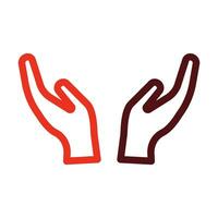 Hand Gesture Vector Thick Line Two Color Icons For Personal And Commercial Use.