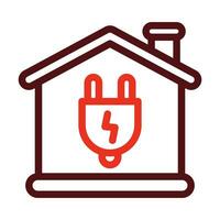 Zero Energy Building Vector Thick Line Two Color Icons For Personal And Commercial Use.