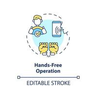 2D editable hands-free operation thin line icon concept, isolated vector, multicolor illustration representing voice assistant. vector