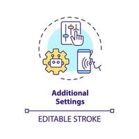 2D editable additional settings thin line icon concept, isolated vector, multicolor illustration representing voice assistant. vector