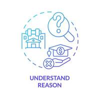 2D understand reason thin line gradient icon concept, isolated vector, illustration representing athletic scholarship. vector