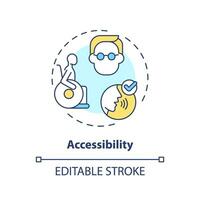 2D editable accessibility thin line icon concept, isolated vector, multicolor illustration representing voice assistant. vector